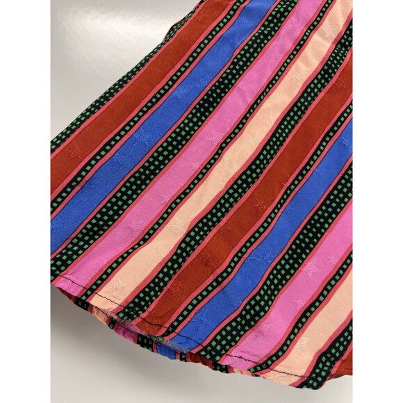 Topshop Striped Long Sleeve Tie Front Crop Top Stars 4th of July Women’s Size 2 - Picture 6 of 15